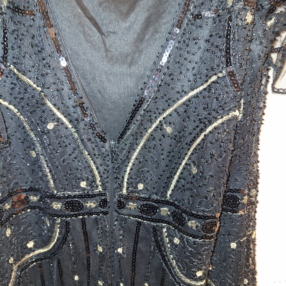 BaBeyond Black and Gold Jeweled Evening Gown XL - Picture 5 of 7